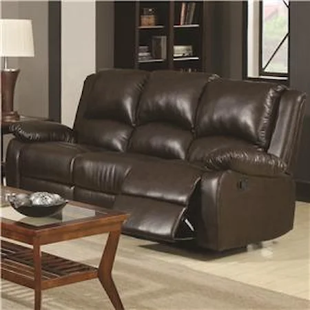 Casual Three Seat Reclining Sofa